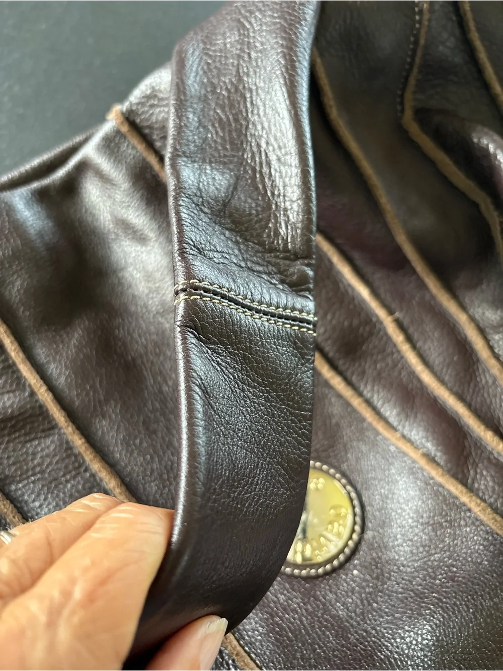 EUC Chocolate Brown Genuine Leather Hobo Shoulder Bag, Charles David Marselles